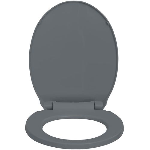Toaletna daska s mekim zatvaranjem siva ovalna slika 4