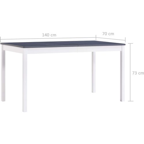 Blagavaonski stol bijelo-sivi 140 x 70 x 73 cm od borovine slika 10