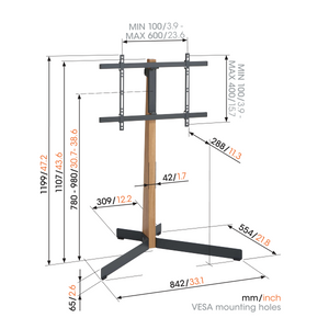 Vogels TVS3695, podni stalak za ekrane od 40"-77", do 50kg, crni