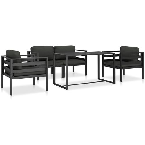 5-dijelni set vrtnih sofa s jastucima aluminijski antracit slika 10