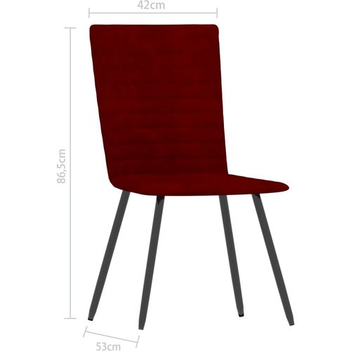 Blagovaonske stolice 6 kom crvena boja vina baršunaste slika 33