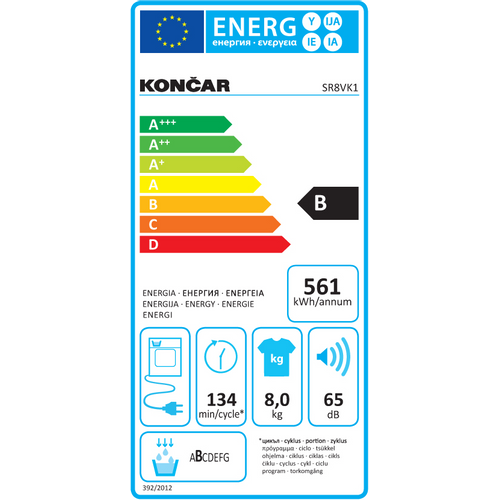 Končar sušilica rublja SR8VK1 slika 2
