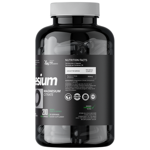 Basic Supplements Magnezijum Citrate Pro / 200 Vegan Capsule slika 3