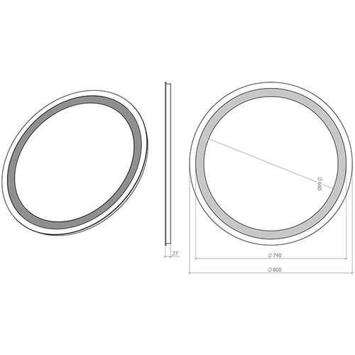 Ogledalo Omega 80 okruglo LED slika 5