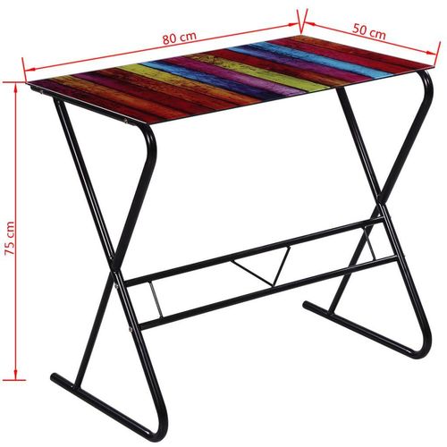 Stakleni stol s dizajnom duge slika 1