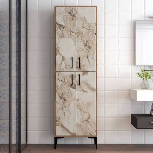 Woody Fashion Komoda s više namjena, Berlin A - Walnut, White Marble slika 2