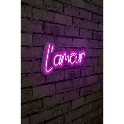 Wallity L'amour - Pink Pink Dekorativno Plastično LED Osvetljenje slika 1