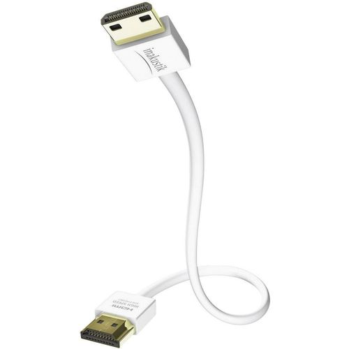 Inakustik HDMI priključni kabel HDMI A utikač, HDMI Mini C utikač 3.00 m bijela 004246203 audio povratni kanal (arc), pozlaćeni kontakti HDMI kabel slika 4