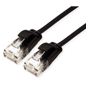 Secomp Roline UTP Data Center PatchCord, SLIM, Cat6A/Cl.EA, LSOH, black, 0.15m