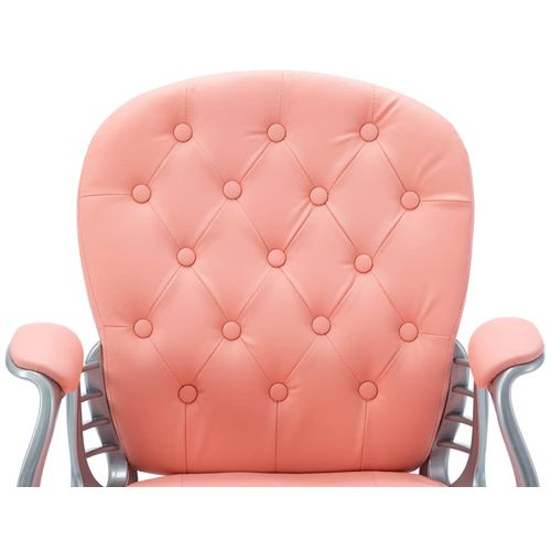 Okretna uredska stolica od umjetne kože ružičasta slika 20