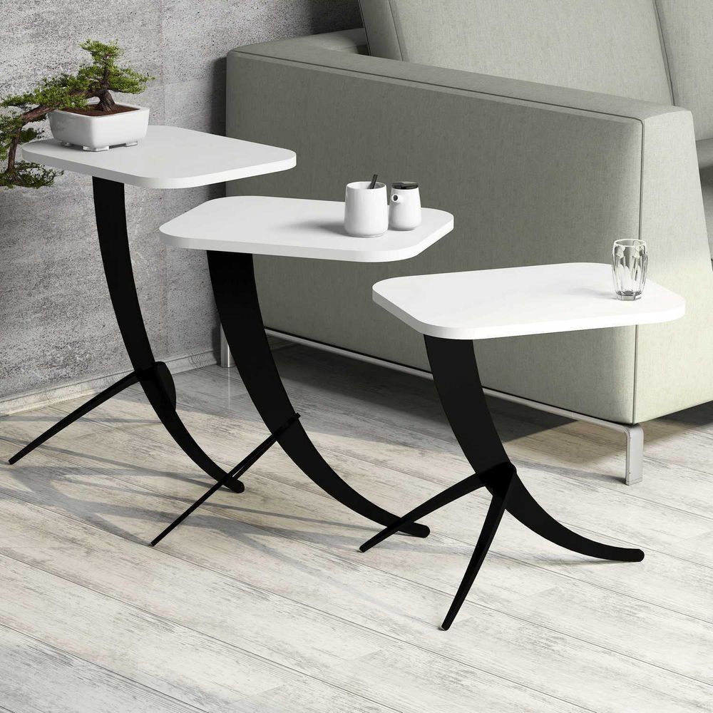Pion - Bijeli Set Nesting Stolova (3 Komada) slika 2
