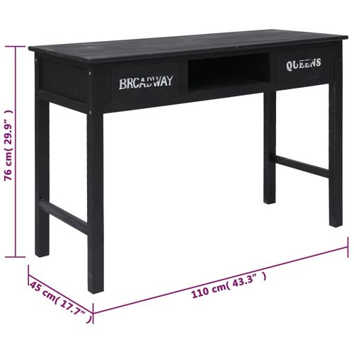 Konzolni stol crni 110 x 45 x 76 cm drveni slika 47