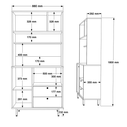 RE4-SW OakWhite Multi Purpose Cabinet slika 7