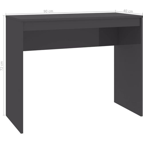 Radni stol visoki sjaj sivi 90 x 40 x 72 cm od iverice slika 17