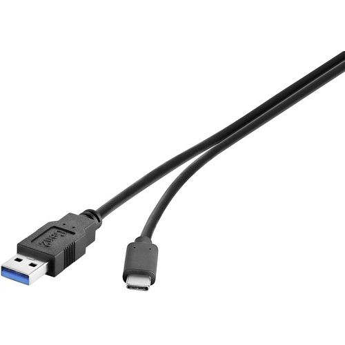 Renkforce USB 3.1 (gen 2)  [1x USB 3.2 gen. 2 utikača A (USB 3.1) - 1x muški konektor USB-C®] 0.50 m crna pozlaćeni kontakti Renkforce USB kabel USB 3.2 gen. 1 (USB 3.0) USB-A utikač, USB-C® utikač 0.50 m crna pozlaćeni kontakti RF-4381077 slika 1