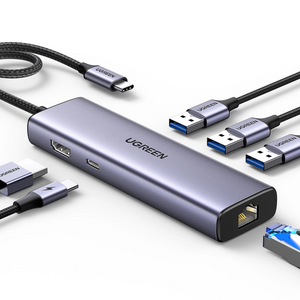 Ugreen 6-in-1 USB-C Hub (100 W PD, 4K@30Hz HDMI)