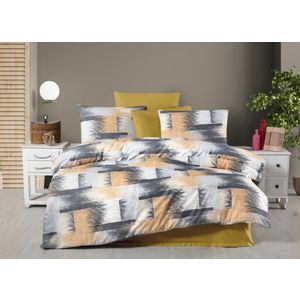 L'essential Maison Shadow Mustard/Anthracite/White/Salmon Single Quilt Cover Set