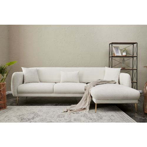 Atelier Del Sofa Kutna garnitura na razvlačenje, Krem Zlato, Simena Right - Cream slika 2