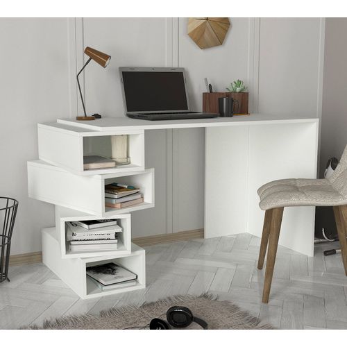 Woody Fashion Radni stol, Bijela boja, Jenga - White slika 1