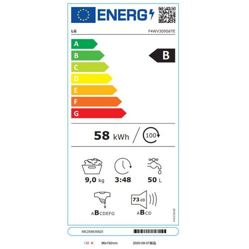 LG F4WV309S6TE Veš mašina 9 kg, max. 1400 obrtaja/min., Mašina za pranje veša sa parom, AI DD™ tehnologija slika 11