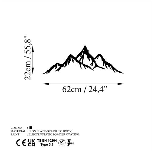 Wallity Metalna zidna dekoracija, Full Mount And Mountain - 3 slika 6