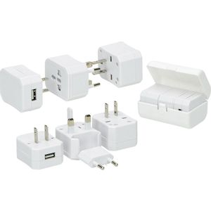 Adapter putni REGULAR 8,5x6x4,5 cm u putnom etuiju, bijeli