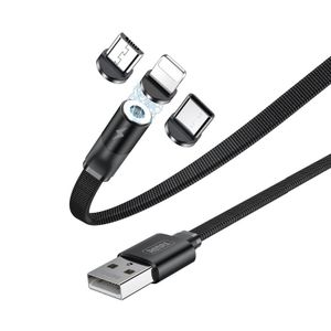 REMAX magnetski USB kabel + komplet utikača Lightning / USB tip C / mikro USB 2.1A 1m