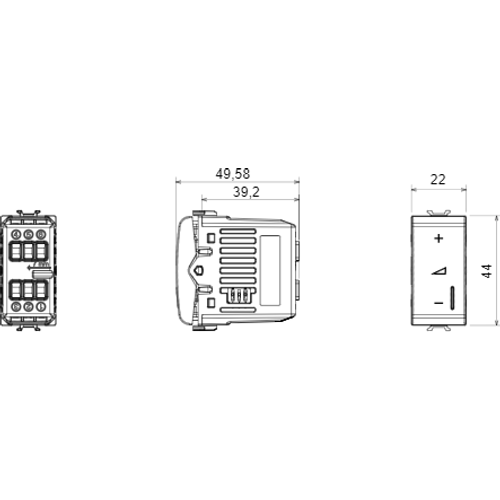 UNIVERZALNI ELEKTRONSKI REGULATOR - TAFT - 230V AC 50/60Hz - 1 MODUL - SATEN CRNI - CHORUSMART GW12572A slika 2