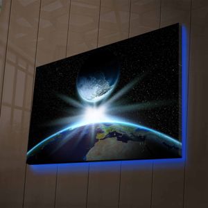 NASA-039 Višebojna Dekorativna Slikana Platna sa LED Osvjetljenjem