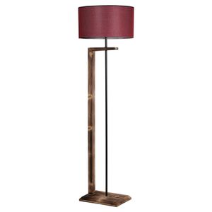 Elegantna Menekşe Yanık Ahšap Lambader s Bordo Abajur