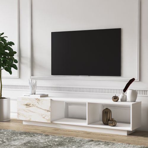 TV Komoda Hanah Home Lepando - Mermerno Bela slika 3