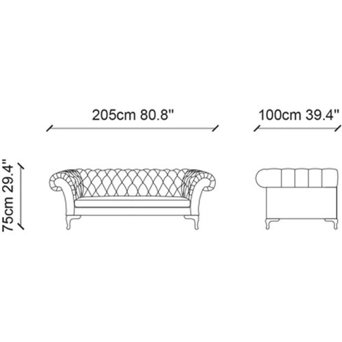 Bianca Cream 2-Seat Sofa slika 3