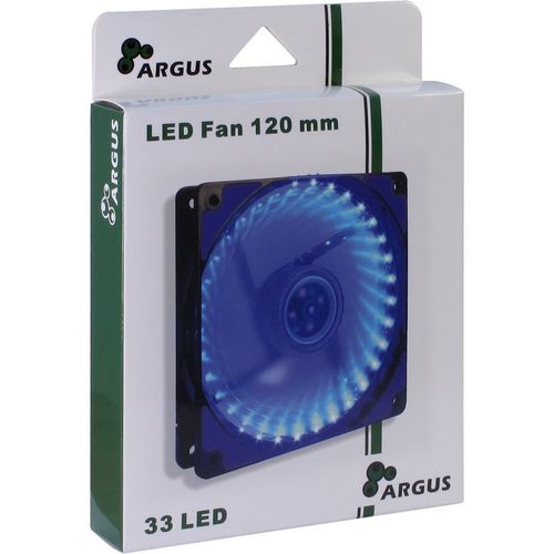 InterTech Fan Argus L-12025 BL, 120mm LED, Blue slika 2