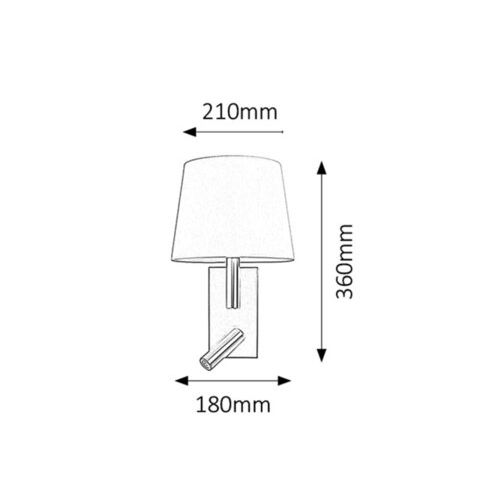 Rabalux Harvey zidna lampa sa čitačem E27 40W+LED3W hrom slika 3