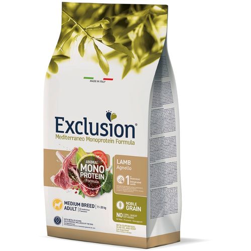 Exclusion Mediterraneo Monoprotein Formula Adult Medium, potpuna hrana za pse srednjih pasmina, janjetina, 12 kg slika 1