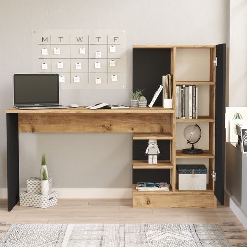 Hanah Home CT2 - AB Atlantic PineBlack Study Desk slika 4