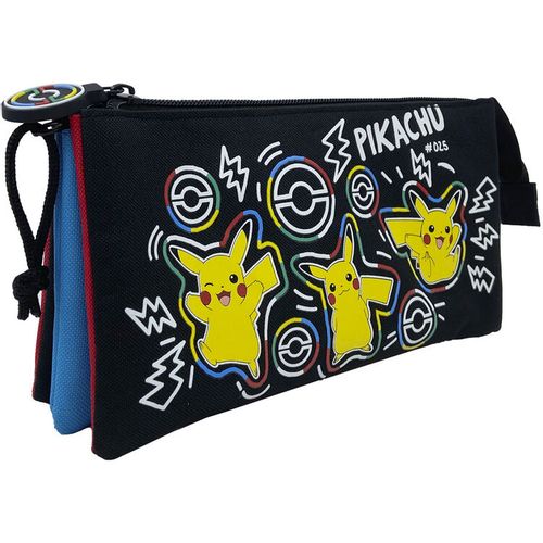 Pokemon Pikachu triple pencil case slika 1