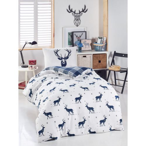 L'essential Maison Geyik - Dark Blue Dark Blue
White Single Duvet Cover Set slika 1