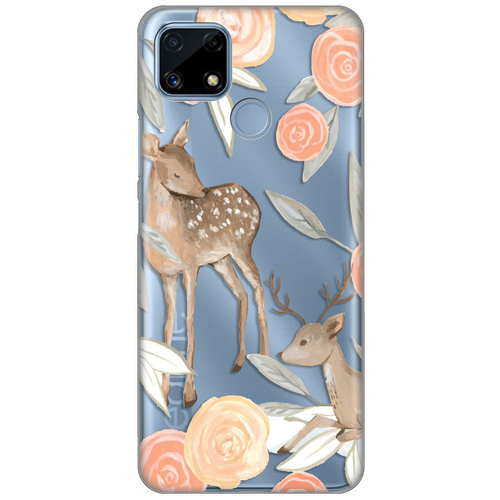 Torbica Silikonska Print Skin za Realme C25 Flower Deer slika 1