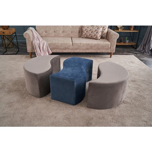 Atelier Del Sofa Tabure, Mink Plava, Alya Puf - Mink, Blue slika 2