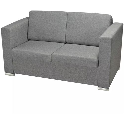 Dvodijelni set sofa od tkanine svijetlosivi slika 27