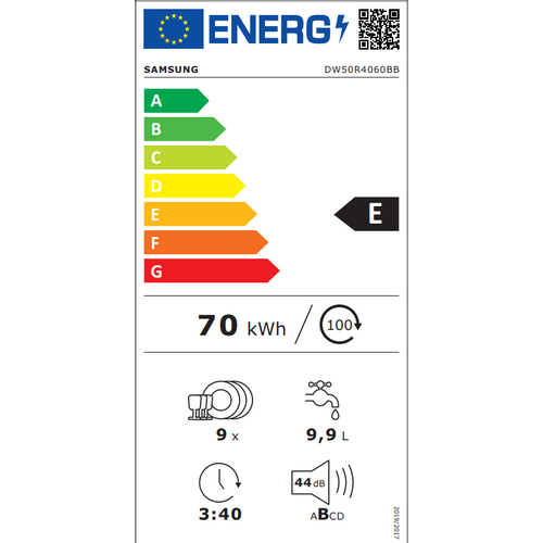 Samsung DW50R4060BB/EO Potpuno ugradna sudomasina, 9 kompleta, Širina 45 cm slika 10