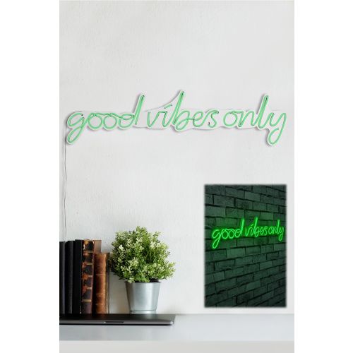 Wallity Ukrasna plastična LED rasvjeta, Good Vibes Only - Green slika 12