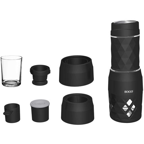 SOGO Ručni aparat za kavu, 20 bar, crni slika 2