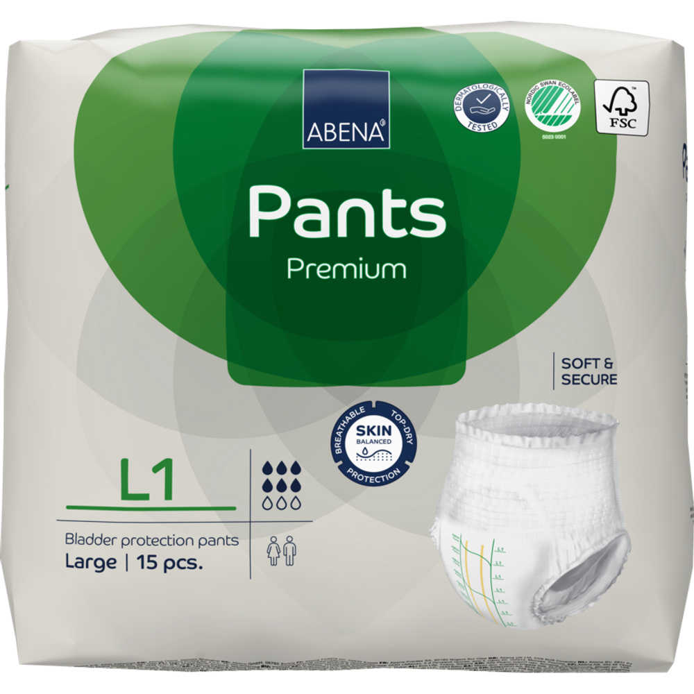 Abena Pants Premium pelene-gaćice za inkontinenciju L1  15kom  100-140 cm slika 3