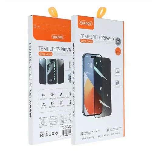 Kaljeno staklo 6D Pro Veason Privacy Glass – za iPhone XR / iPhone 11 crno slika 1