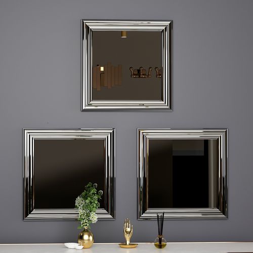 Woody Fashion Set ogledala (3 komada), Srebro, Otto - Silver slika 2