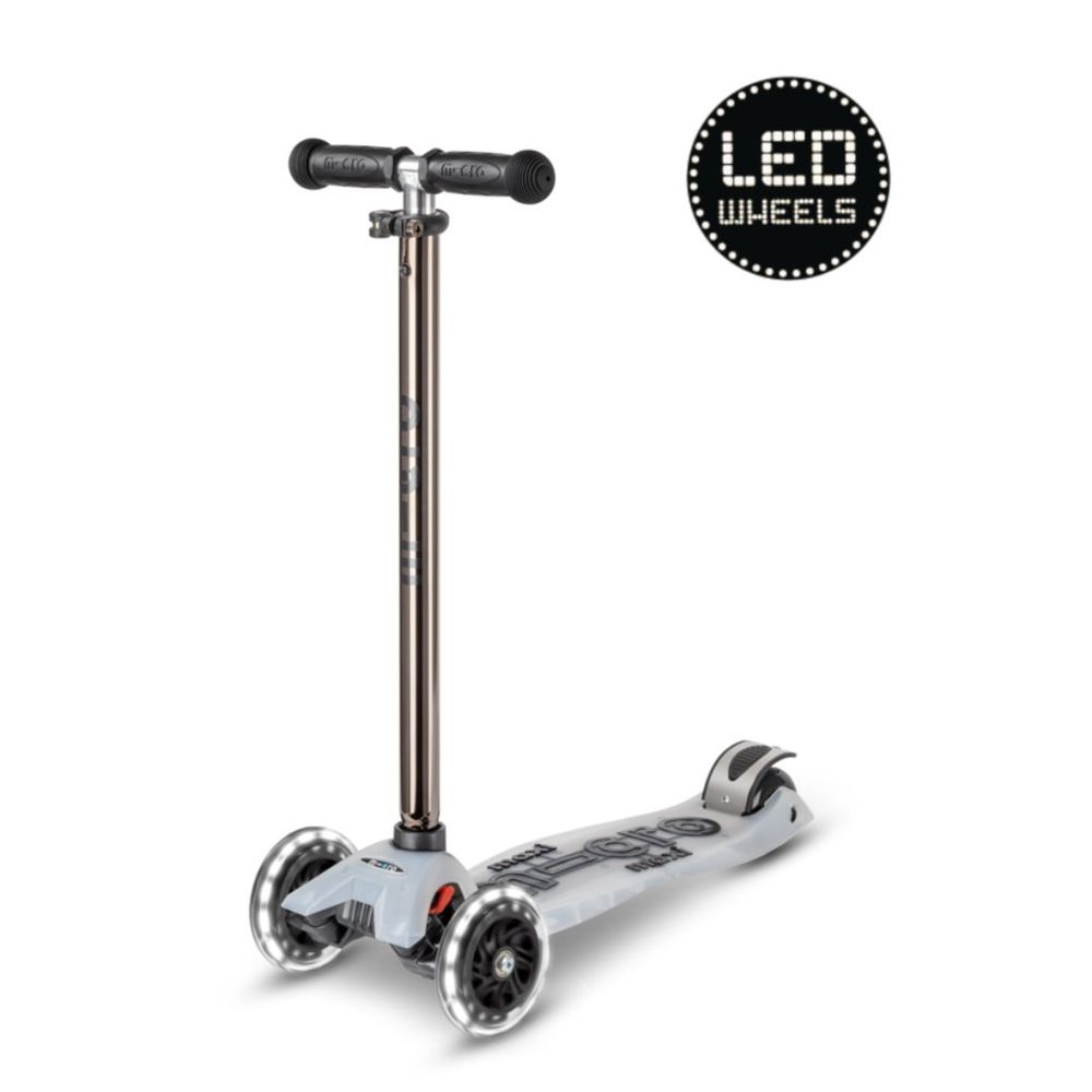 Micro Romobil Maxi Deluxe Flux LED, Neochrome Black slika 1