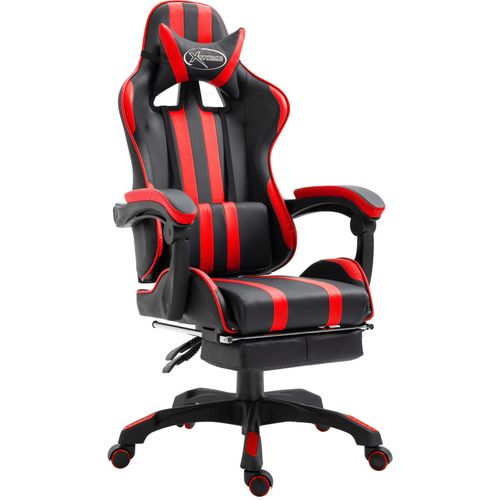 Igraća stolica od umjetne kože s osloncem za noge crvena slika 1