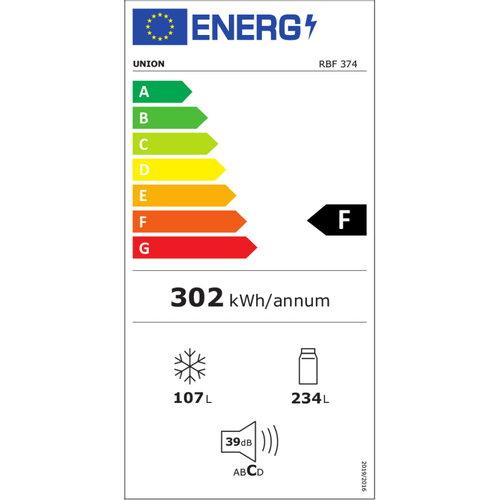 Union RBF-374N frižider sa zamrzivačem dole, visina 186 cm, širina 60 cm slika 3